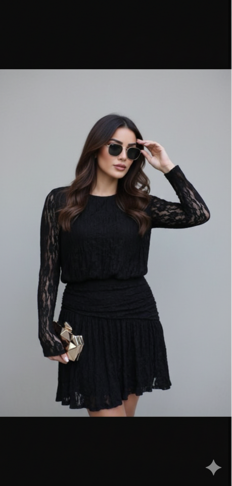 Dantelli şık elbise