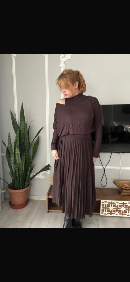 İkili çilek kumaş elbise