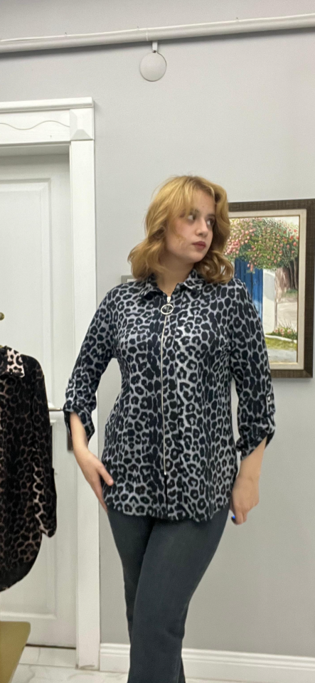 FERMUARLI LEOPAR GÖMLEK