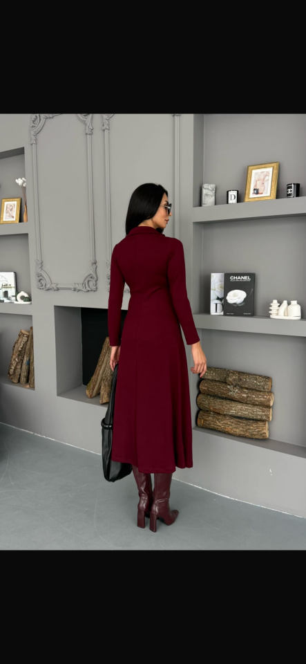 Modal Boydan fermuarlı elbise